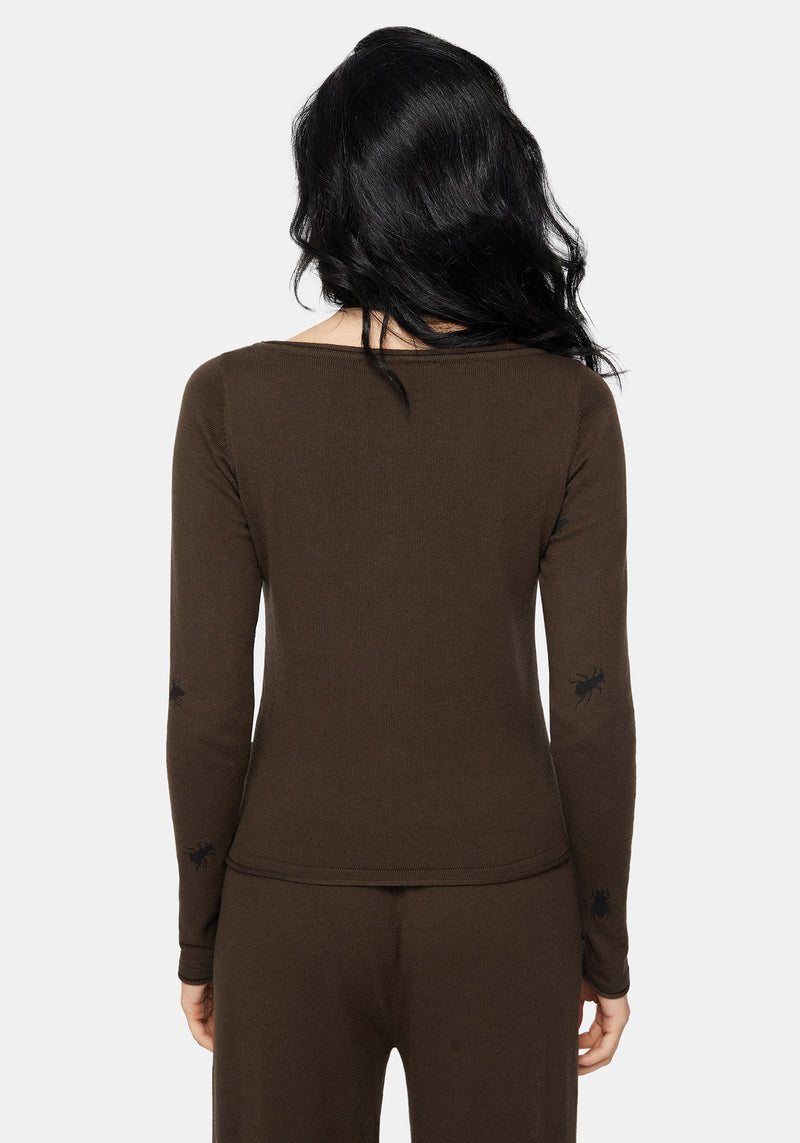 Mythidra Bug Printed Lounge Knit Top