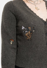 Hexborn Baba Yaga V Neck Embroidered Knit Cardigan