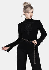 Torquil Bodice Lace Ribbed Knit Jumper