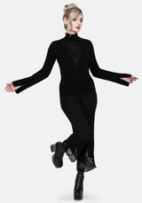 Torquil Bodice Lace Ribbed Knit Jumper