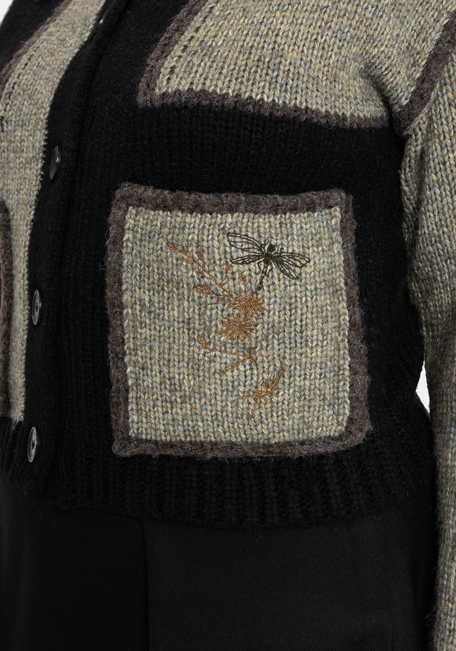 Polly Collared Patch Embroidered Knit Cardigan
