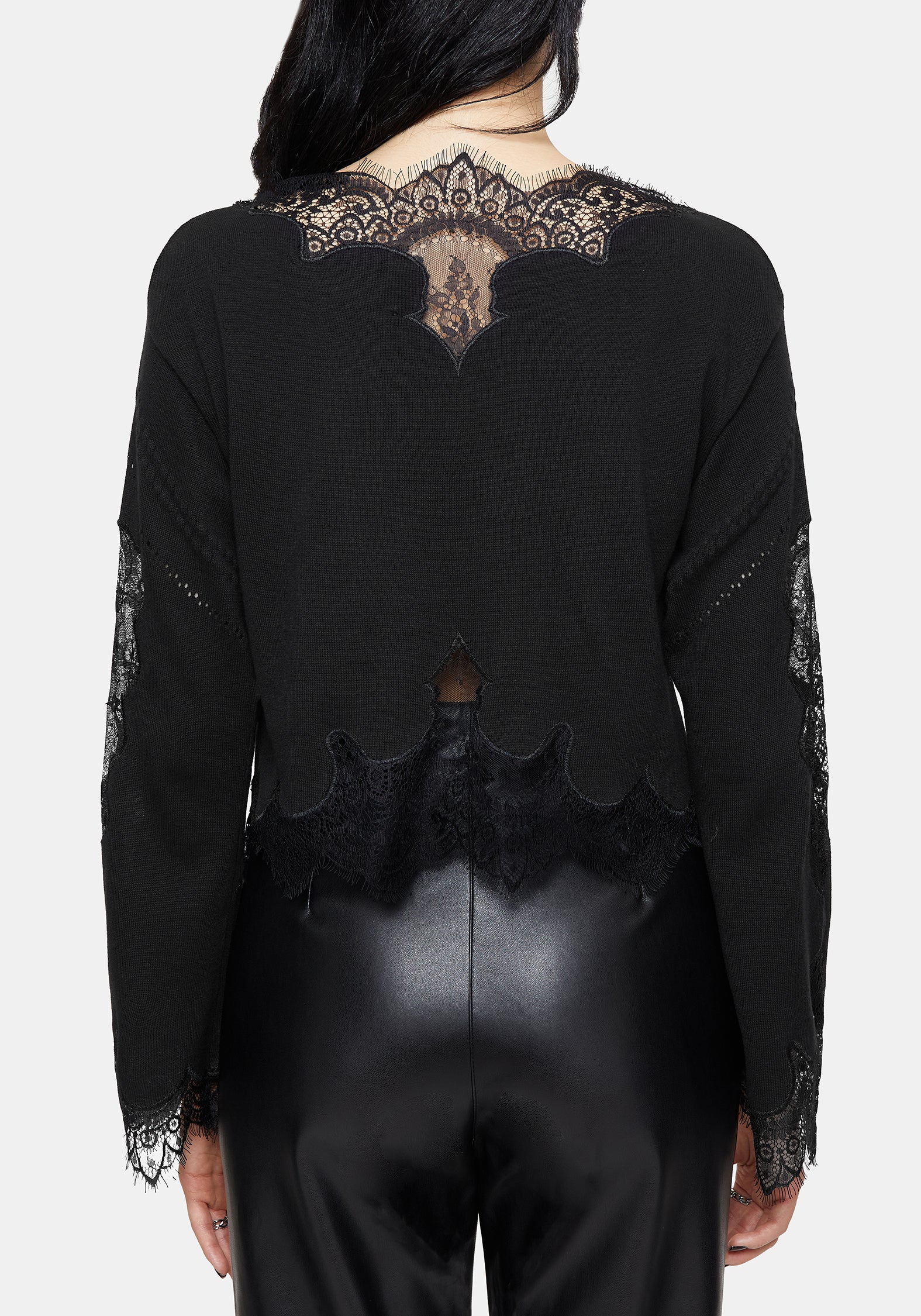 Stormwoken Pointelle Lace Detail Knit Jumper