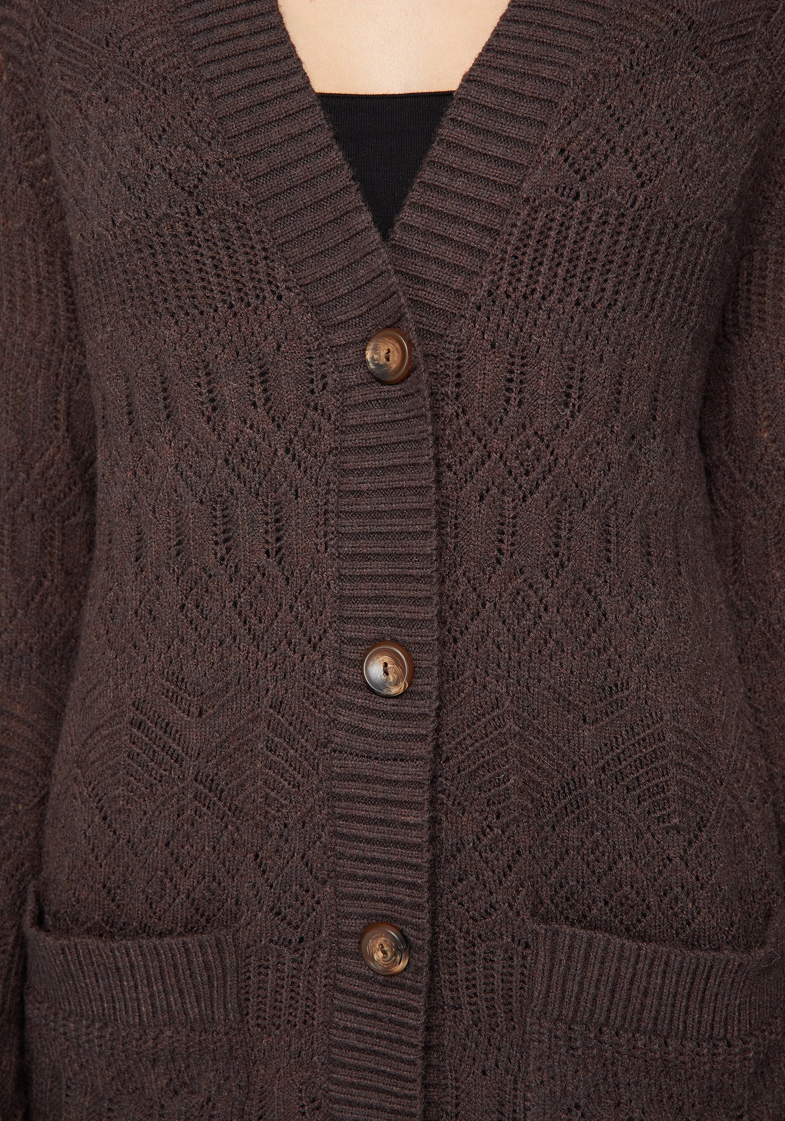 Cadmium Chunky Ribbed Longline Cardigan