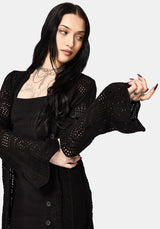 Aenaes Longline Crochet Maxi Cardigan