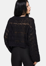 Cherith Balloon Sleeve Pointelle Stripe Jumper