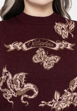 Rowana Dragon Printed Backless Knit Vest