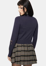 Griffinfly Embroidered Roll Neck Knit Jumper