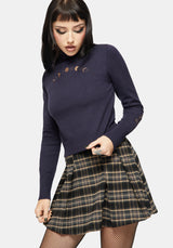 Griffinfly Embroidered Roll Neck Knit Jumper