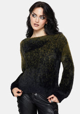 Maple Tie Dye Knit Jumper - Green