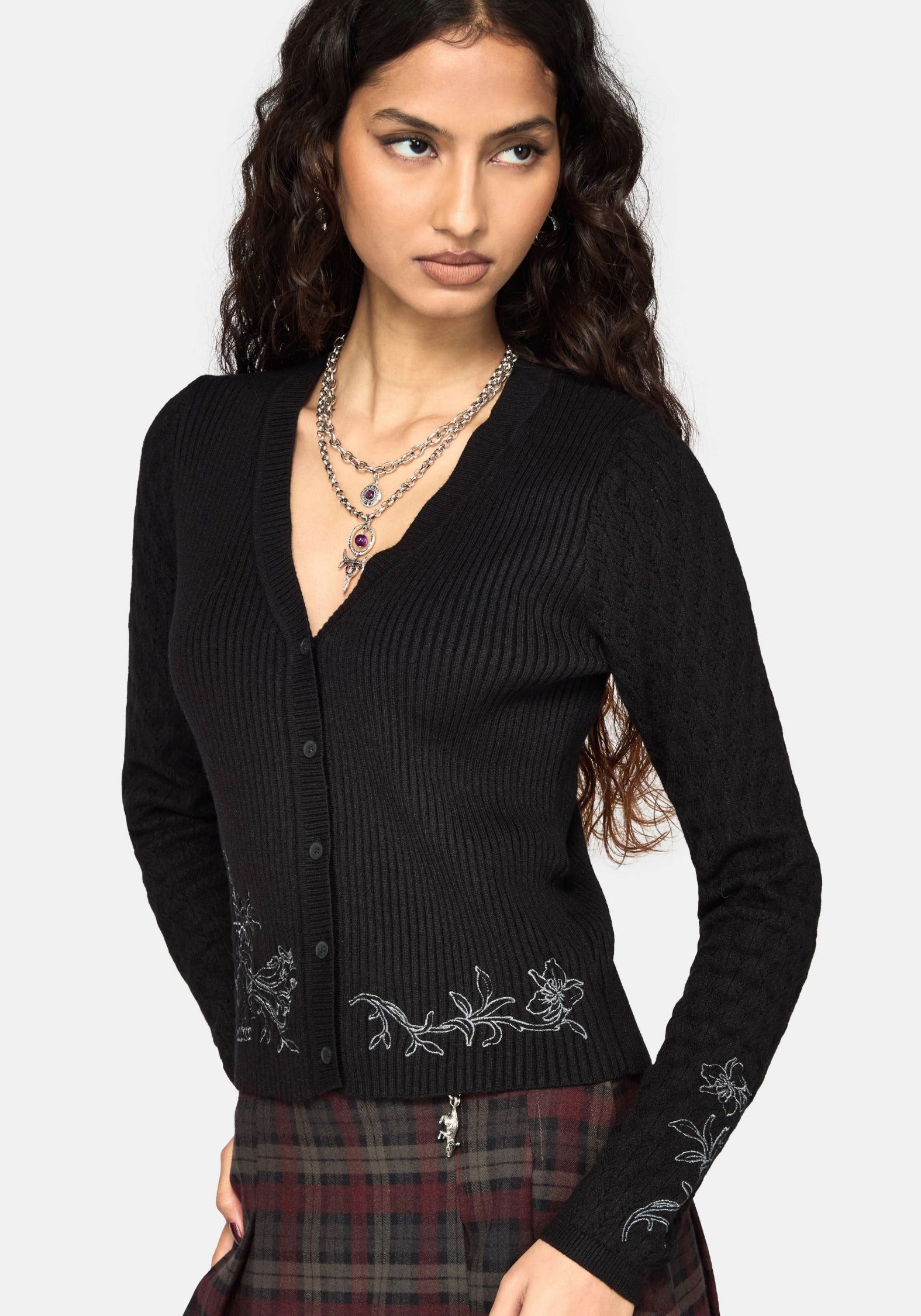 Tantra Skull Embroidered Cardigan
