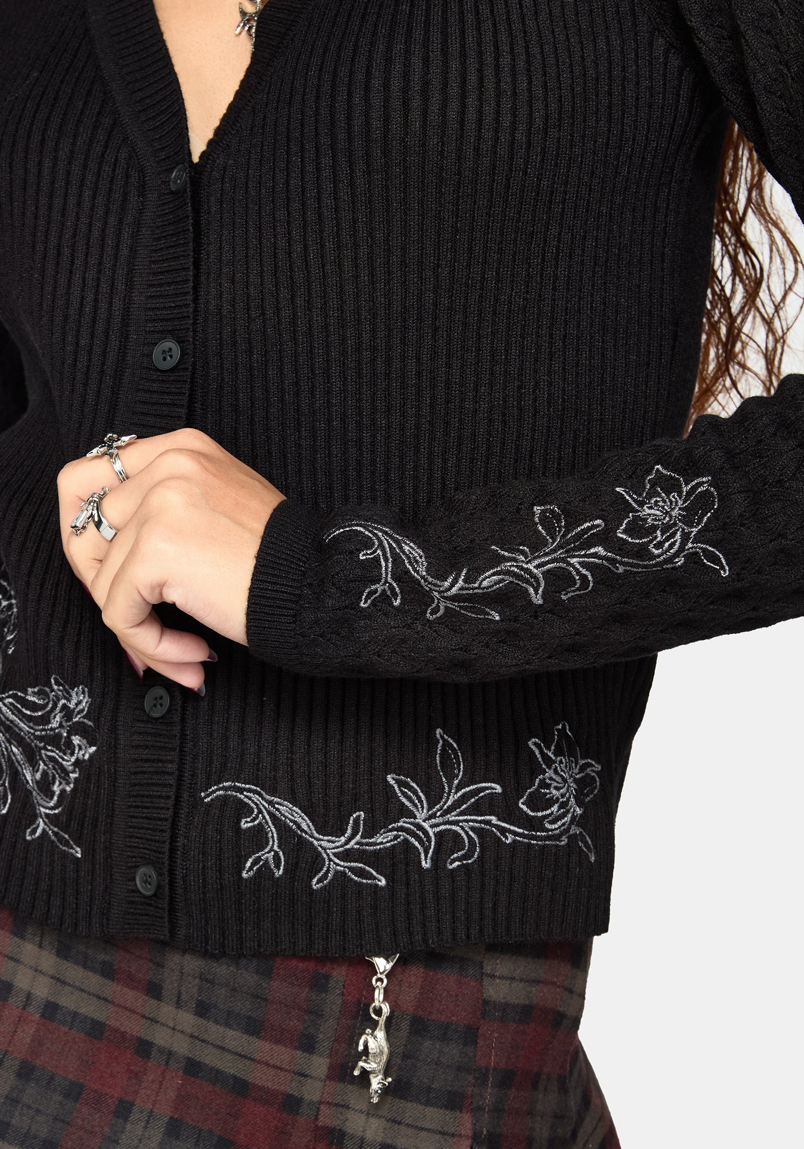Tantra Skull Embroidered Cardigan