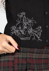 Tantra Skull Embroidered Cardigan