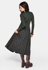 Cybele Embroidered Button Up Ribbed Knit Cardigan - Green