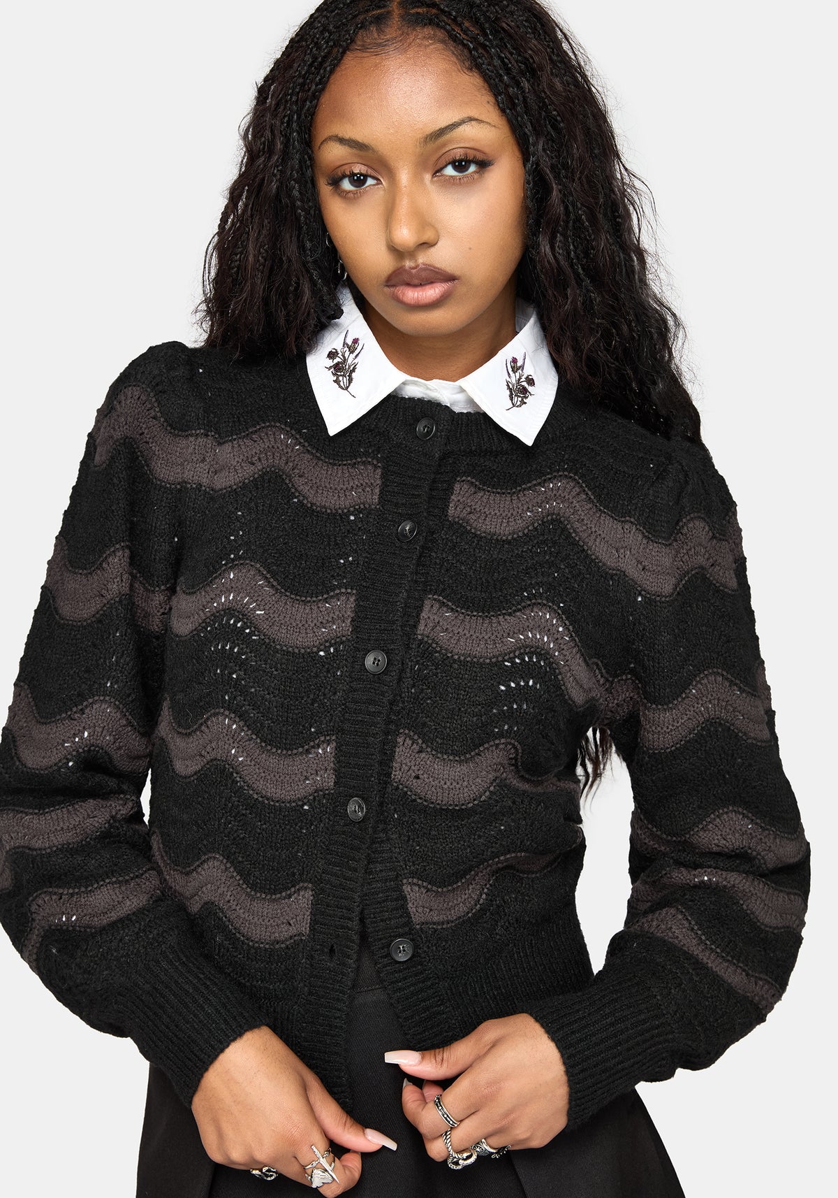 Nave Inverted Stripe Knit Cardigan