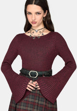 Estella Flared Sleeve Rib Knit Top