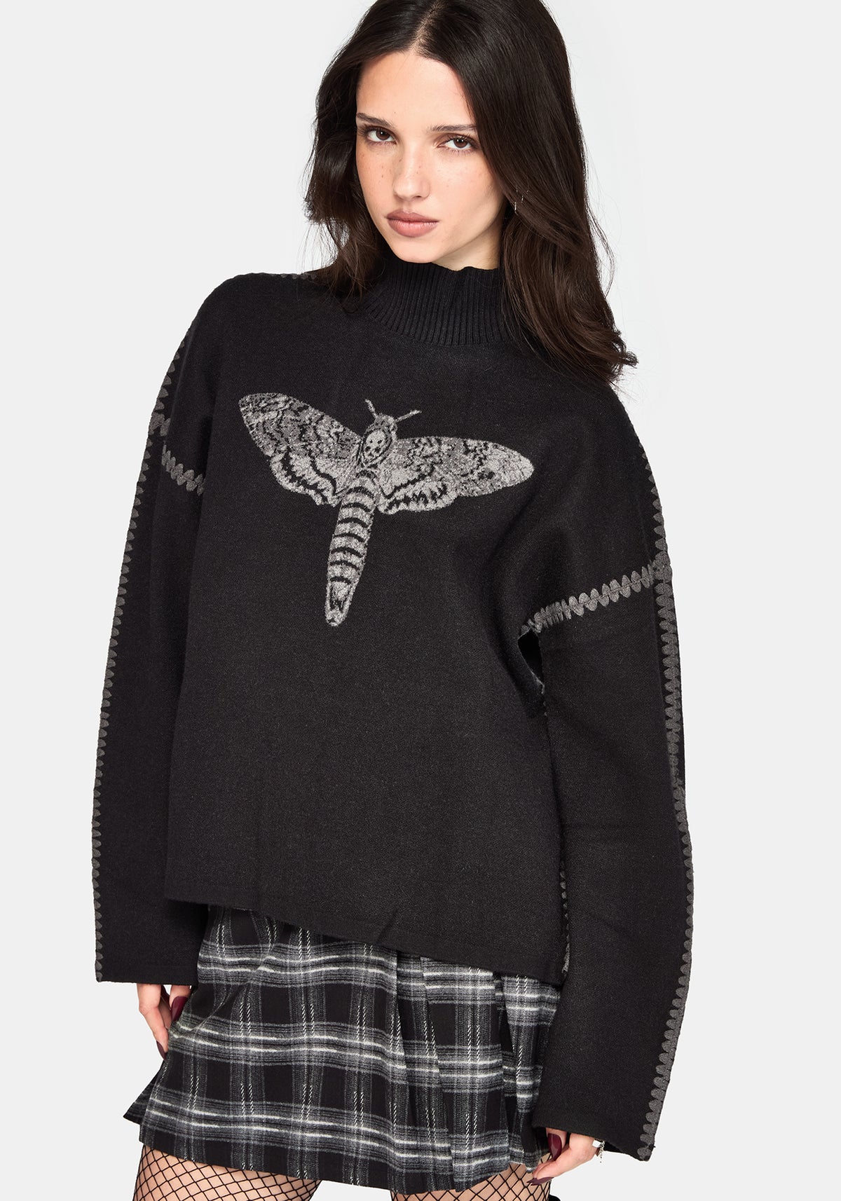 Mourn Moth Blanket Stitch Knit Jumper