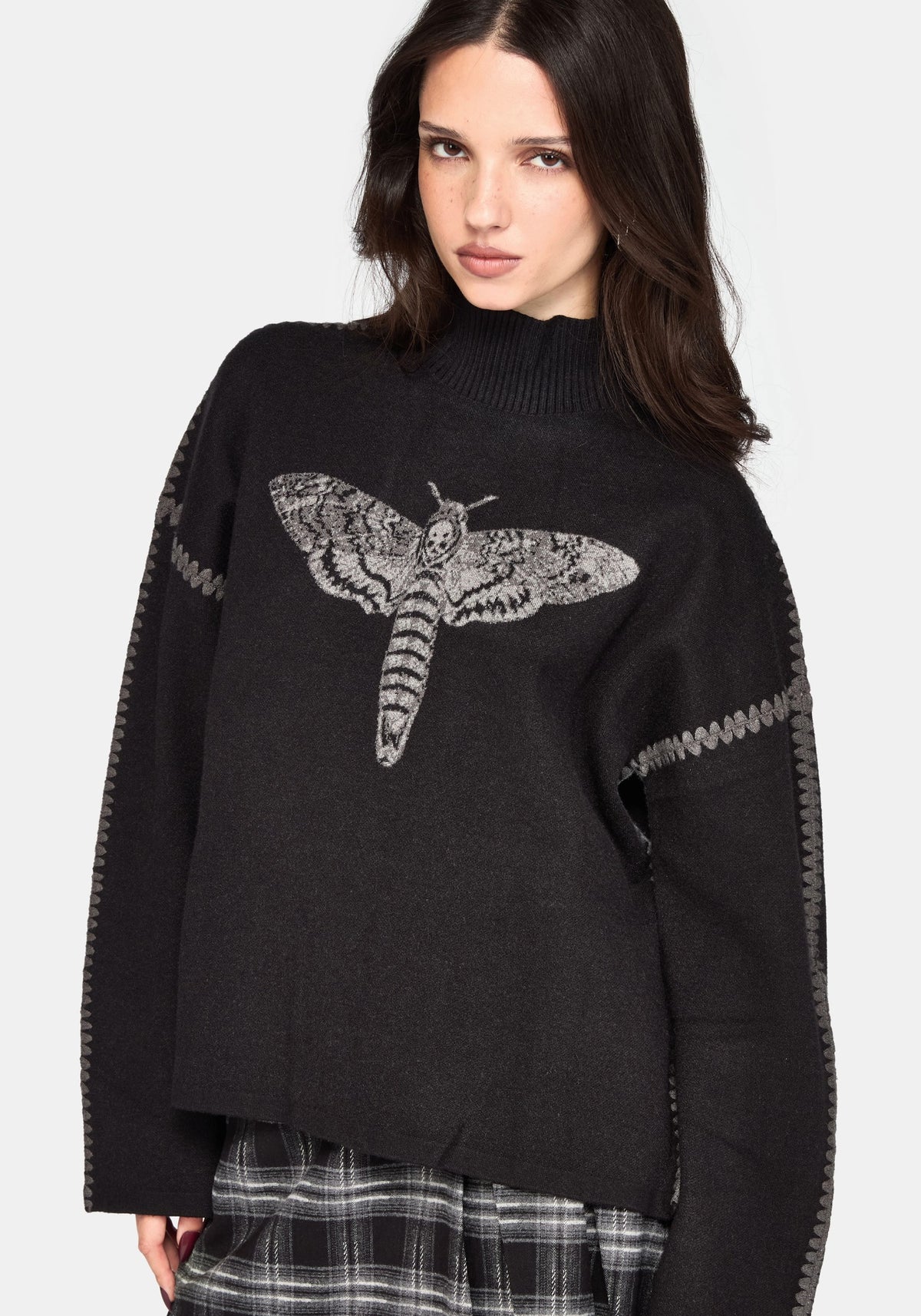 Mourn Moth Blanket Stitch Knit Jumper