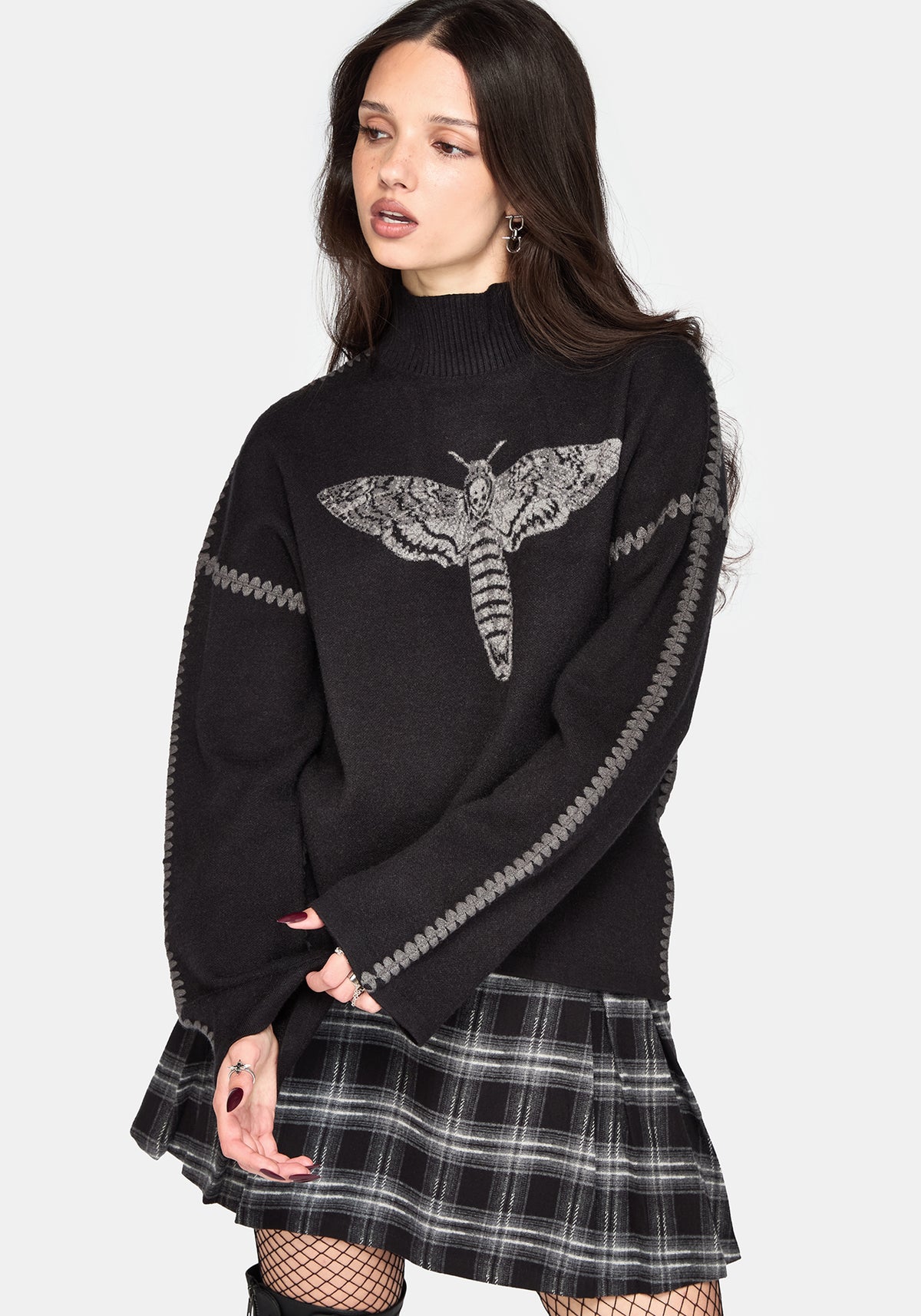 Mourn Moth Blanket Stitch Knit Jumper