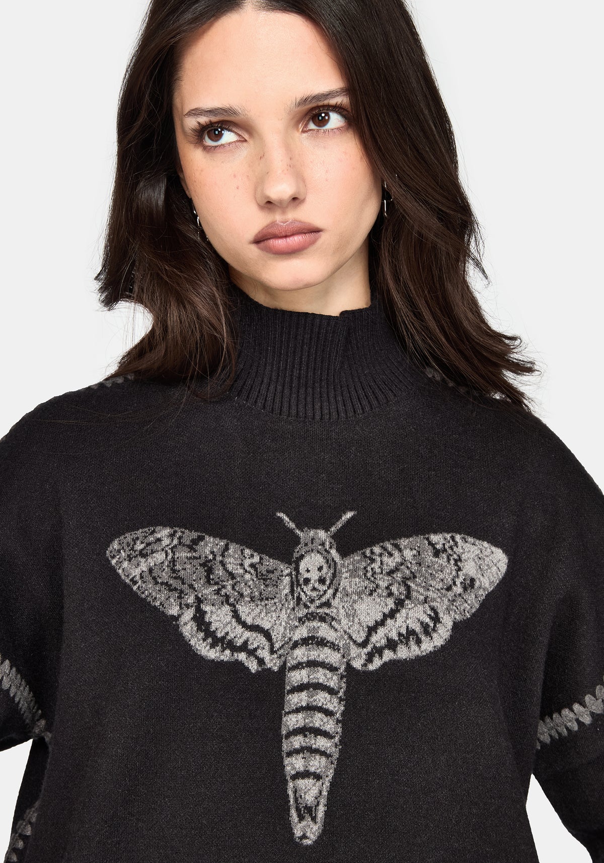 Mourn Moth Blanket Stitch Knit Jumper