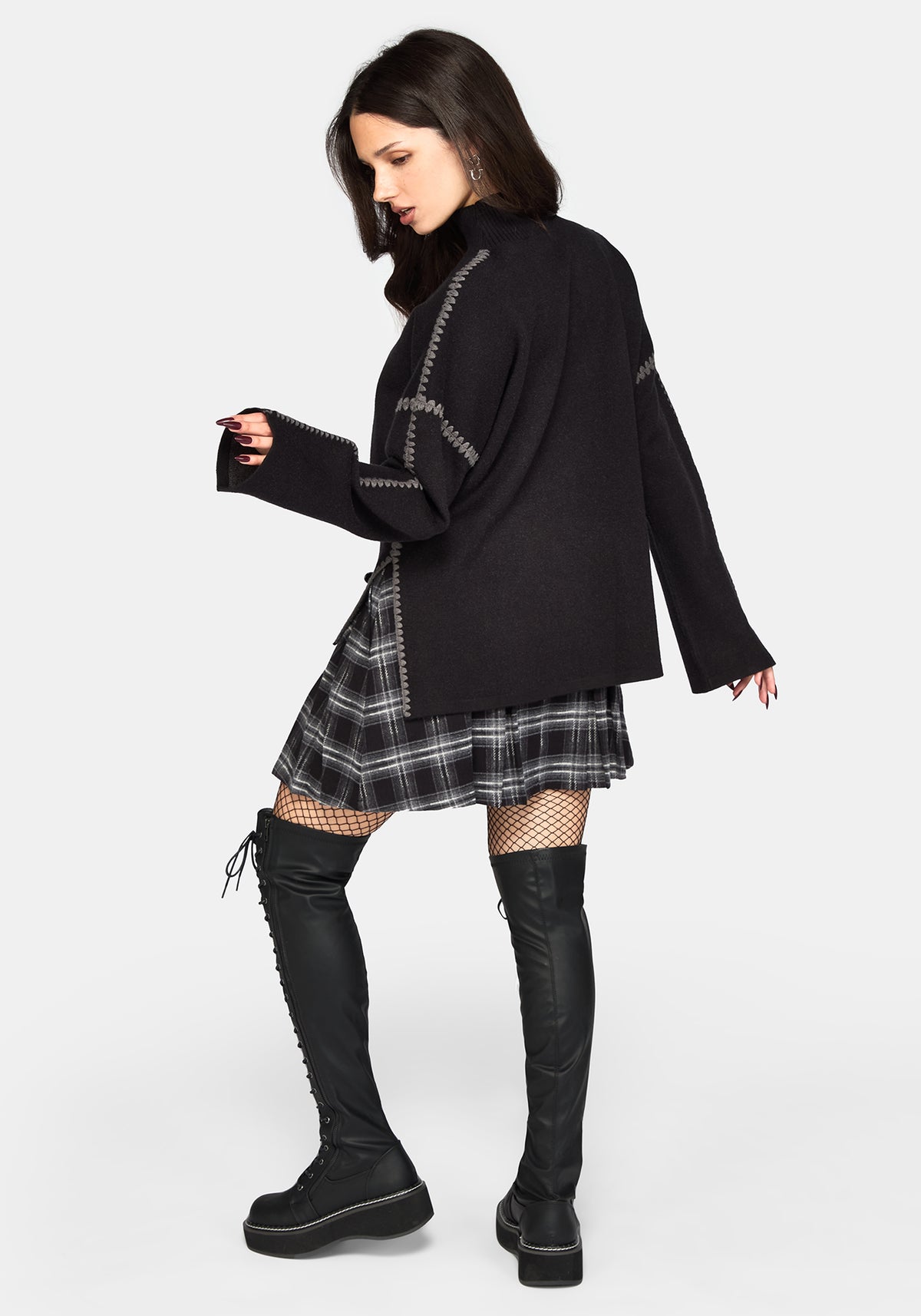 Mourn Moth Blanket Stitch Knit Jumper
