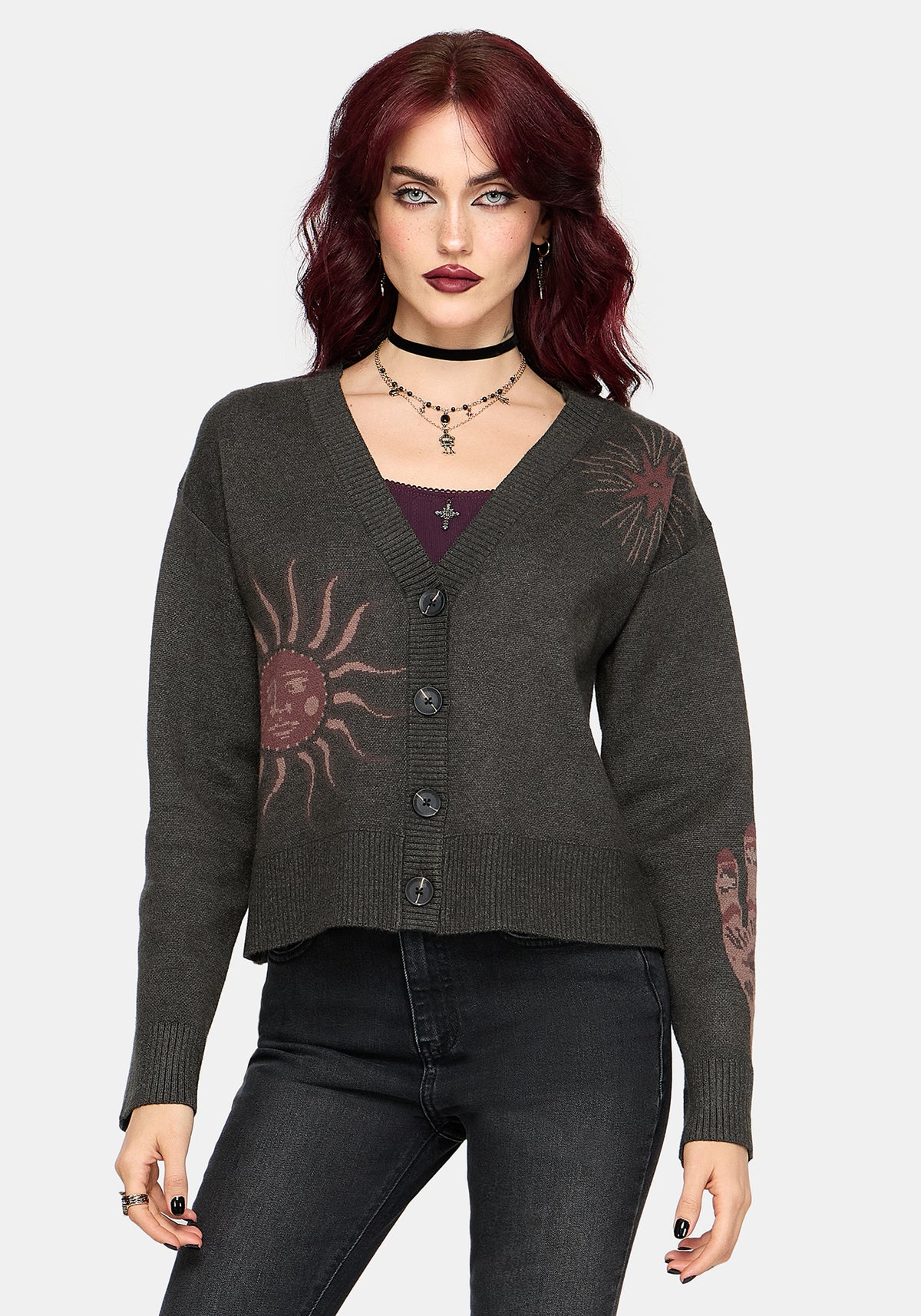 Angela Celestial Jacquard Knit Cardigan S