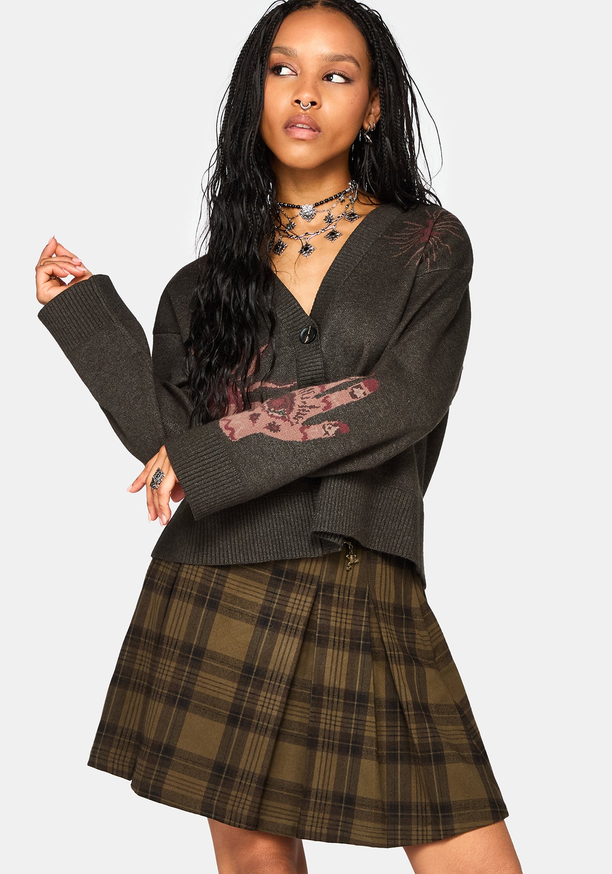 Angela Celestial Jacquard Knit Cardigan