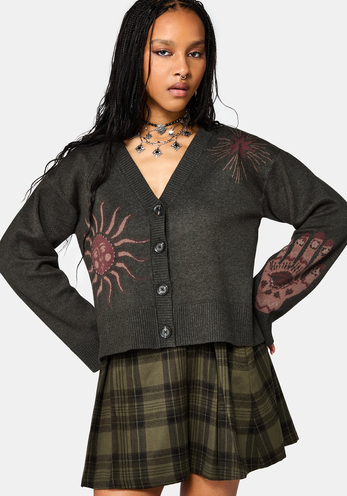 Angela Celestial Jacquard Knit Cardigan