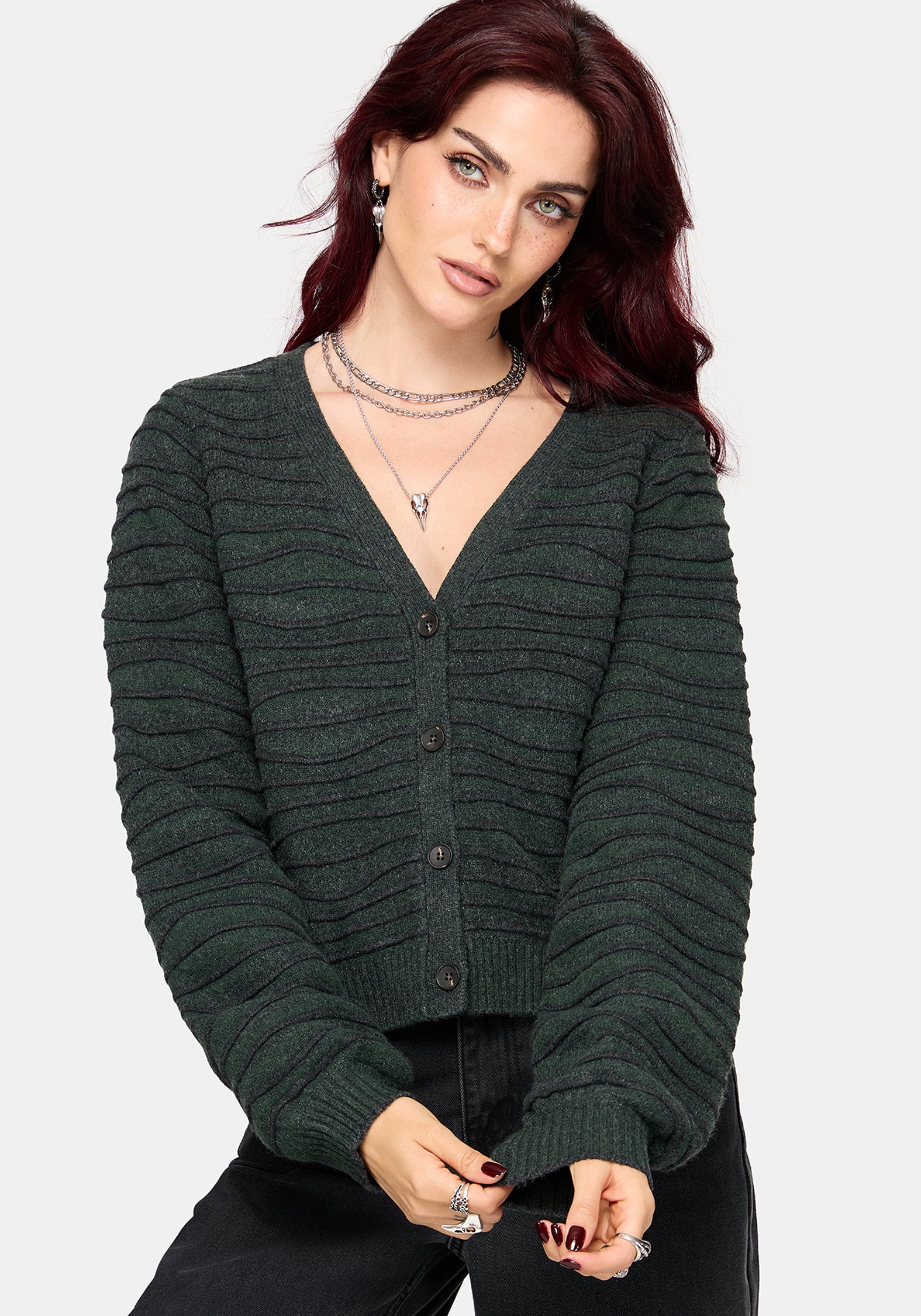 Stormi Wave Stripe Knit Cardigan