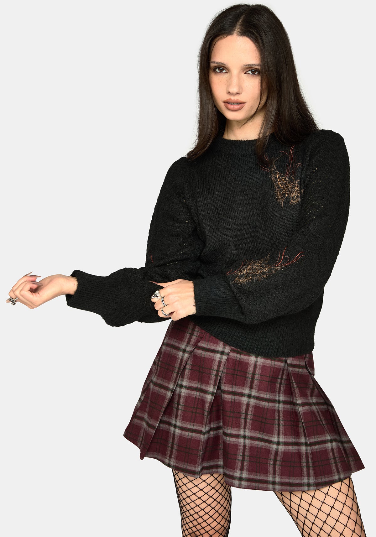 Ember Moth Embroidered Knit Jumper