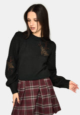 Ember Moth Embroidered Knit Jumper