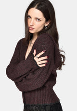 Vallie Hooded Blouson Knit Cardigan