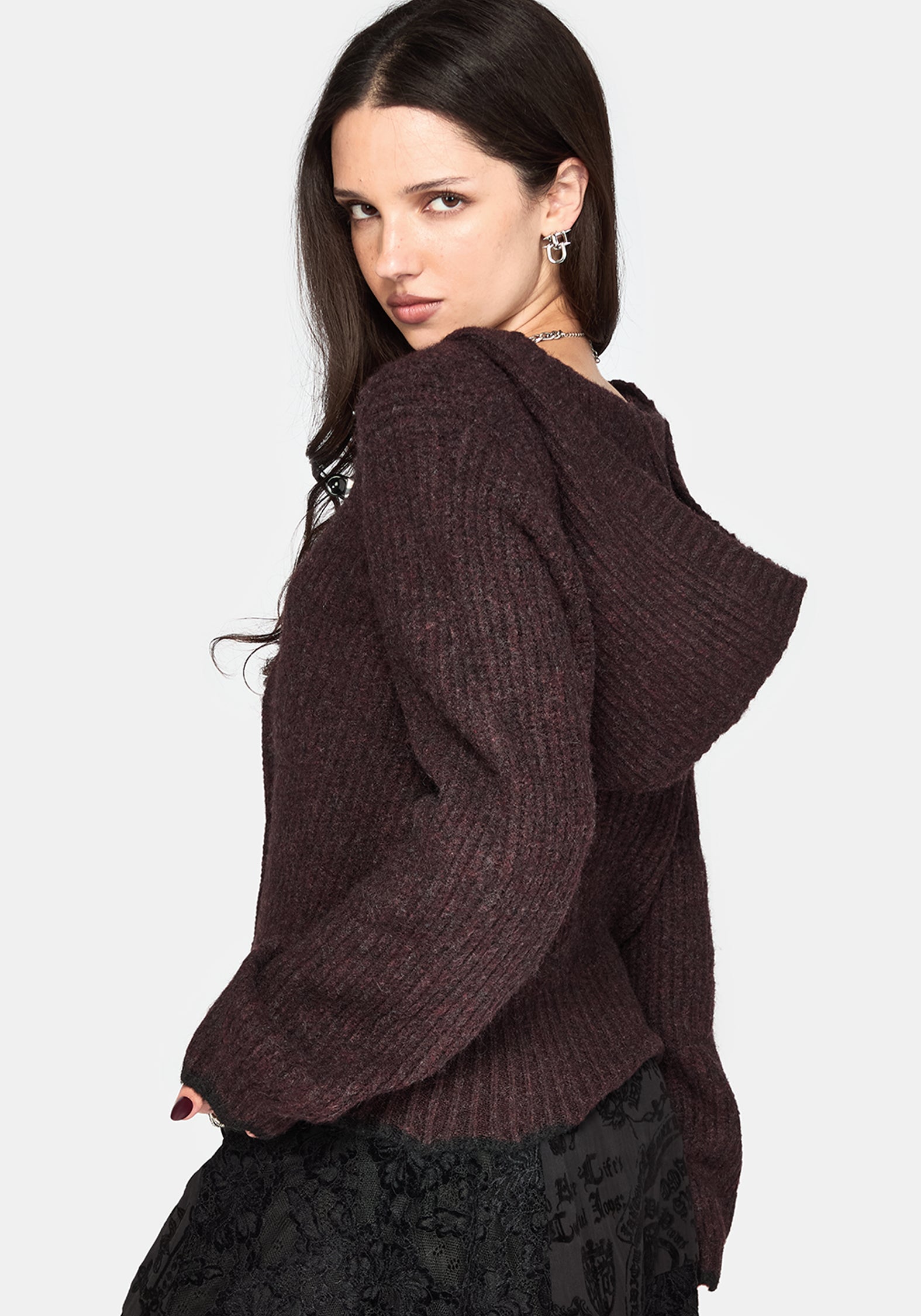 Vallie Hooded Blouson Knit Cardigan
