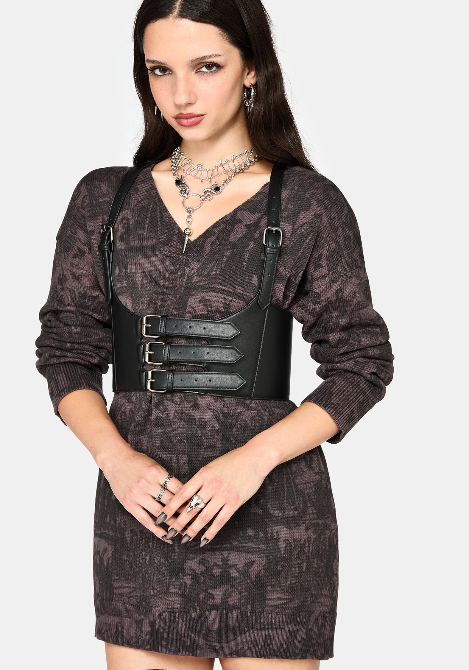 Diabolical V Neck Knit Jumper