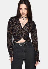 Celeste Celestial Jacquard Knit Top