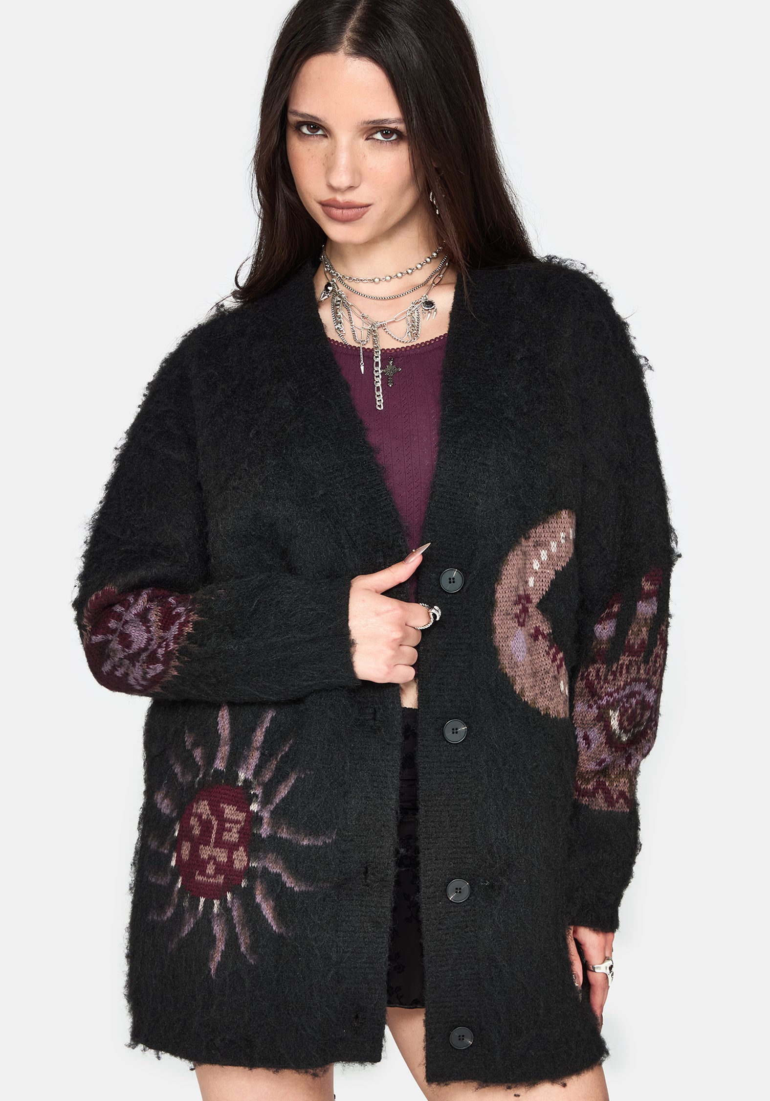 Angela Celestial Fluffy Knit Cardigan
