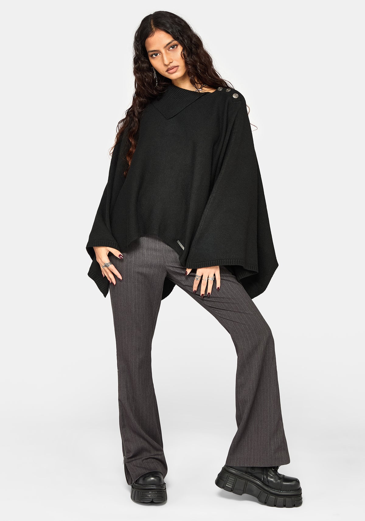 Alois Asymmetric Knit Cape