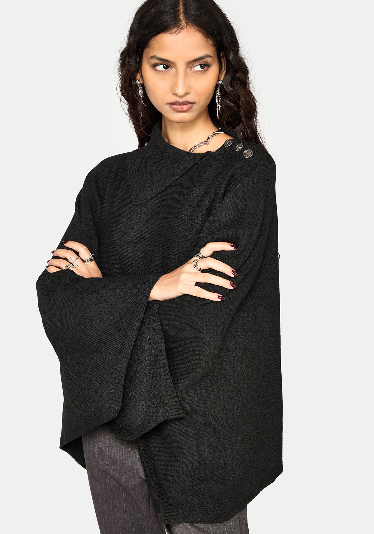 Alois Asymmetric Knit Cape