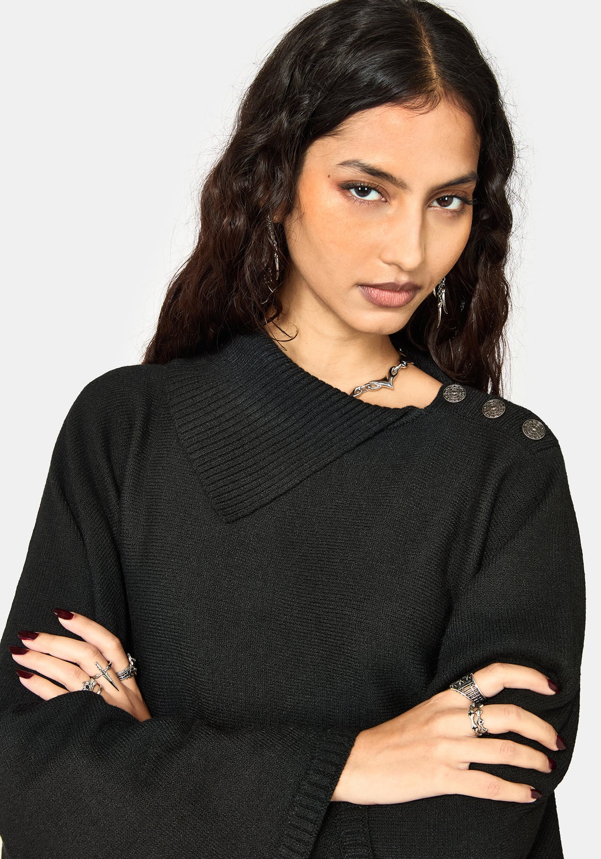 Alois Asymmetric Knit Cape