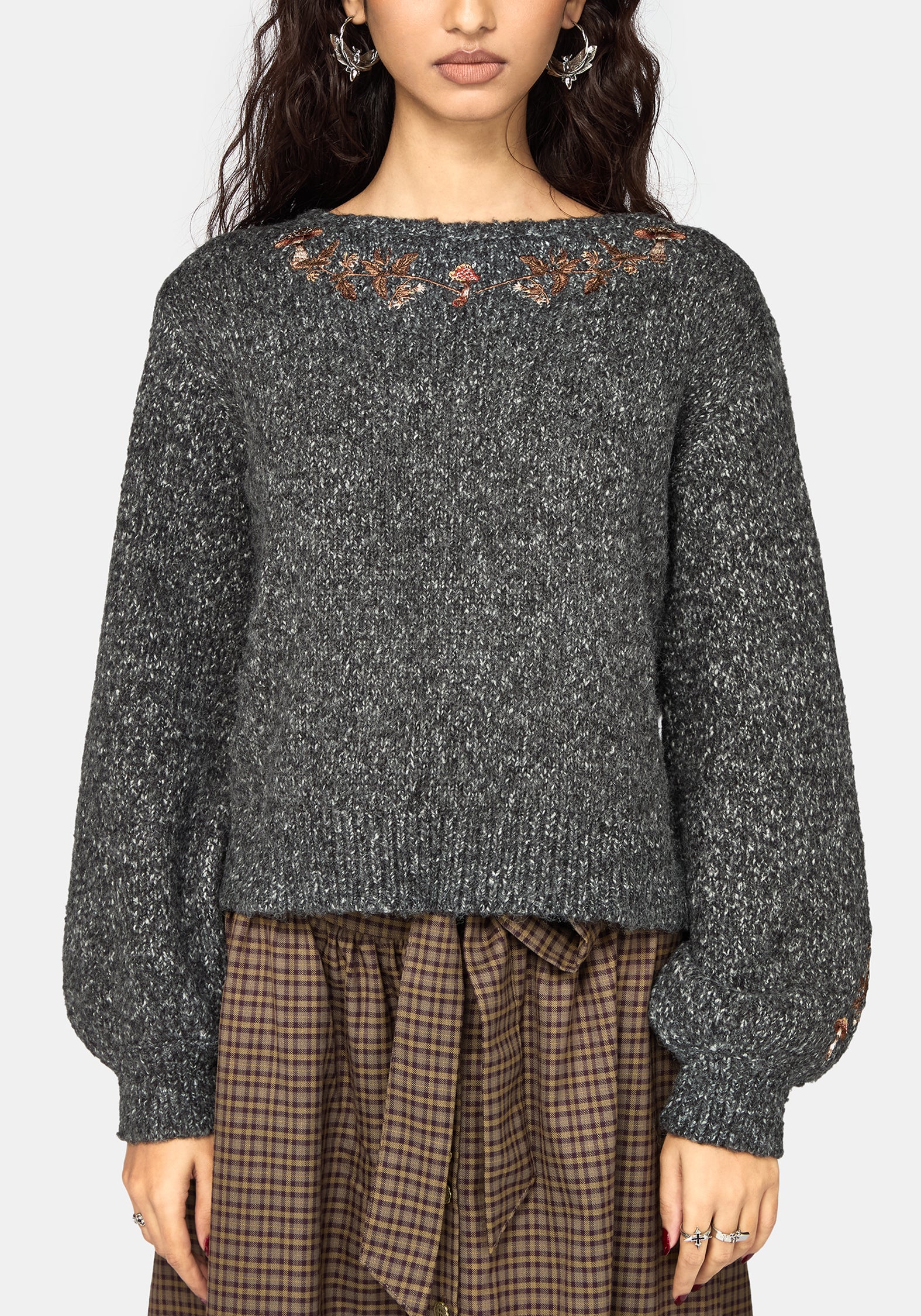 Beatrix Mushroom Embroidered Knit Jumper