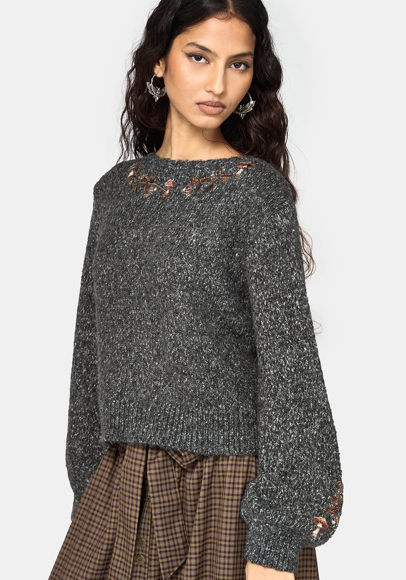 Beatrix Mushroom Embroidered Knit Jumper