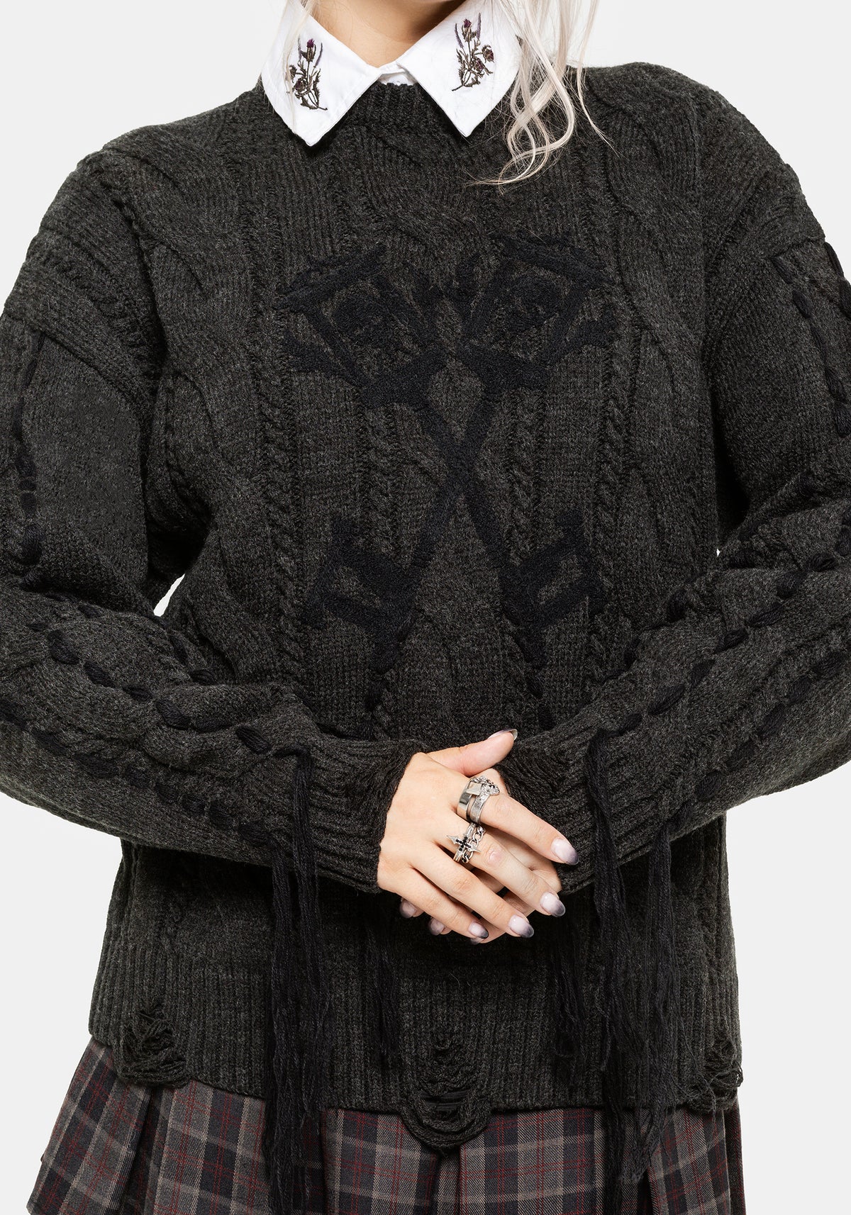 Skorn Skull Key Cable Knit Jumper S