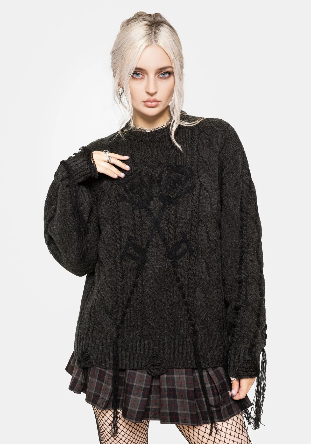 Skorn Skull Key Cable Knit Jumper S