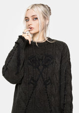 Skorn Skull Key Cable Knit Jumper S