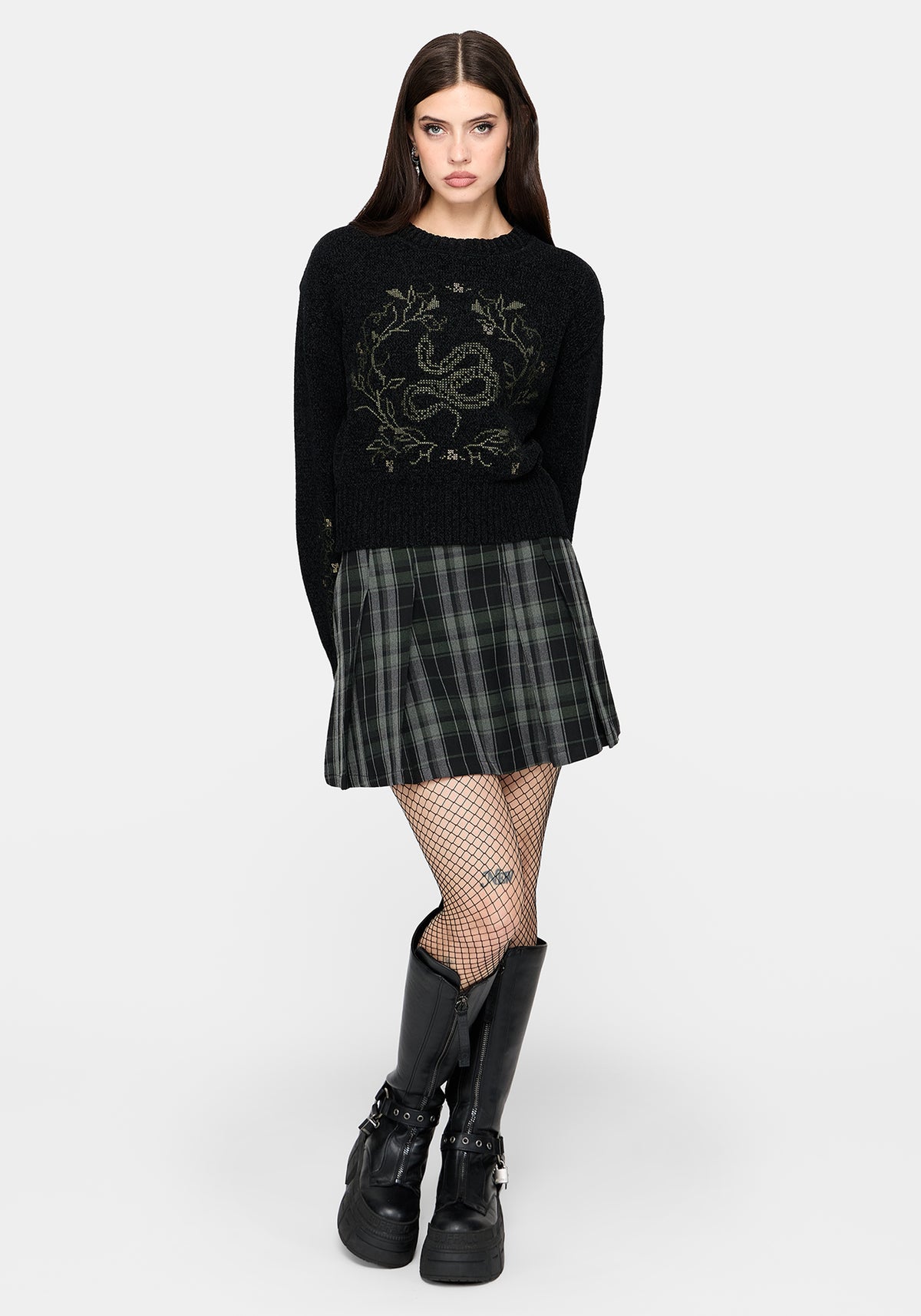 Bramble Buckled Mini Skirt - Dark Green