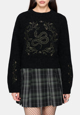 Ophidian Snake Cross Stitch Knit Jumper