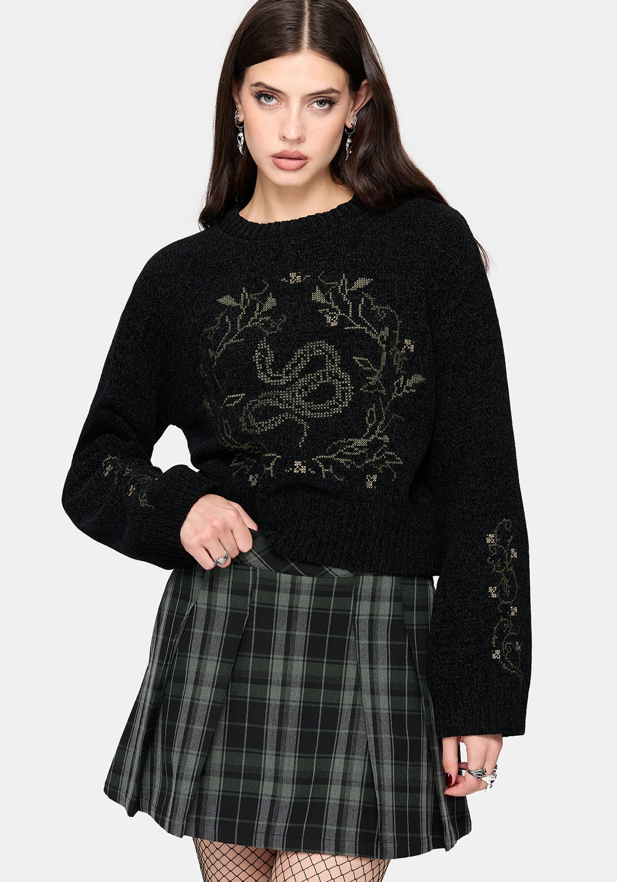 Bramble Buckled Mini Skirt - Dark Green