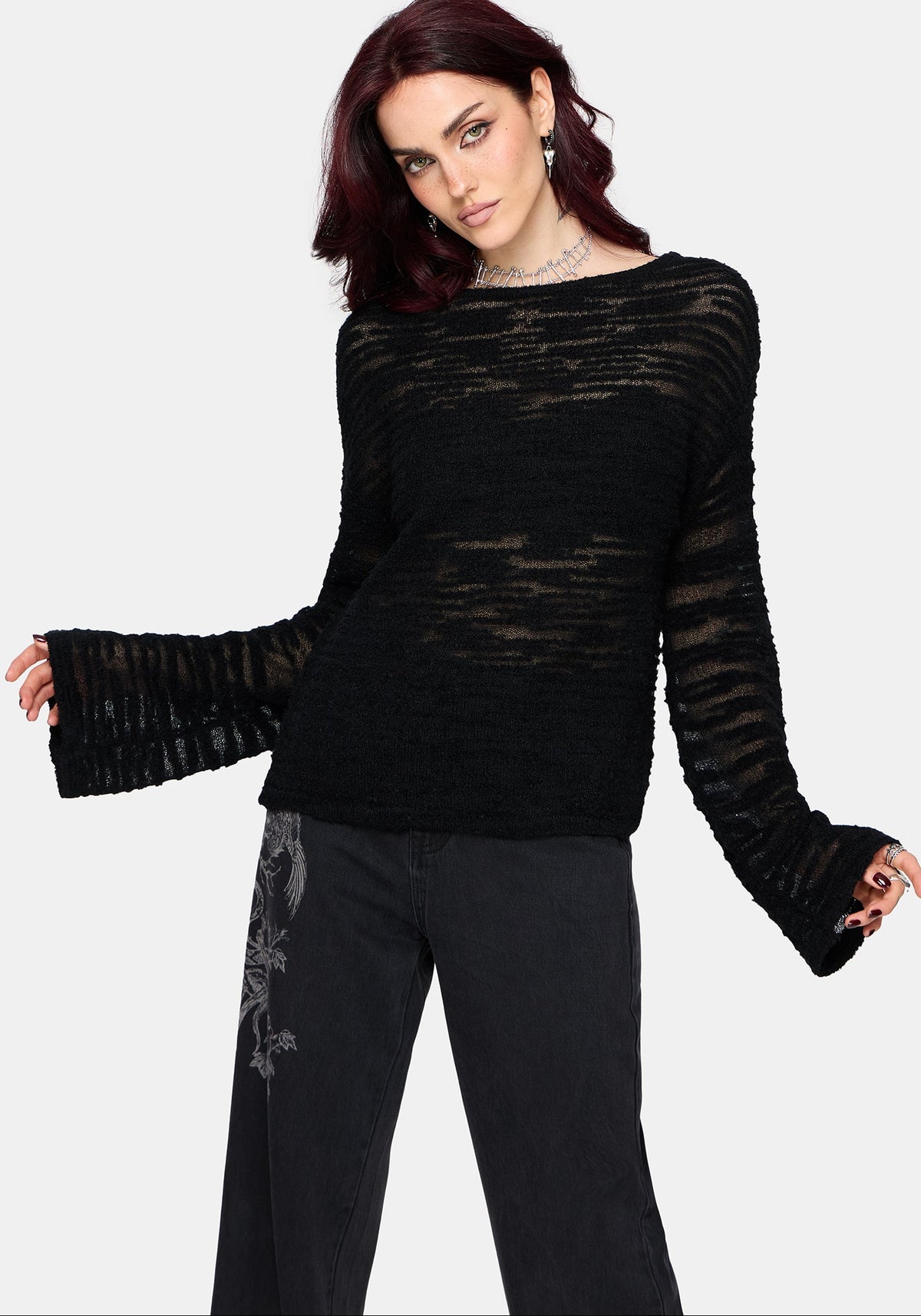 Oswin Lightweight Slouchy Slub Knit Top