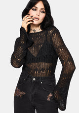 Damien Ladder Knit Top - Black