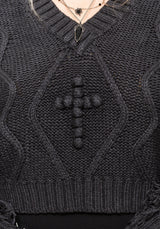 Ebon Shaggy Sleeve Knit Jumper S
