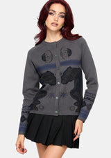 Faewood Tree Jacquard Knit Cardigan
